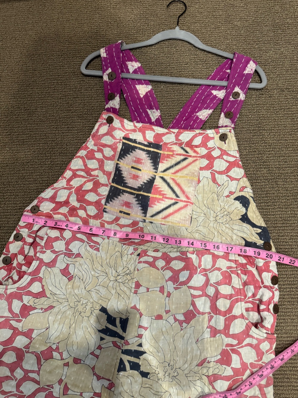 EARTHBOUND TRADING CO Patchwork Quilted Overalls - Picture 12 of 15